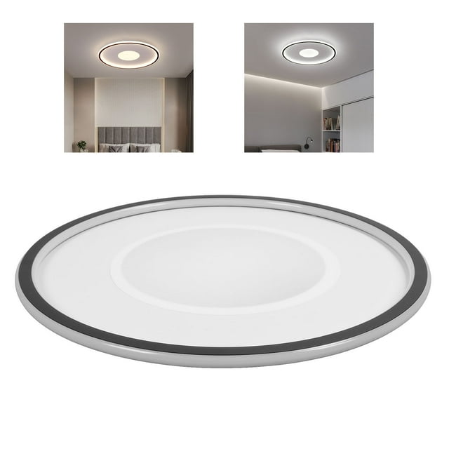 Luz de Techo Dimmable Sin Escalón, Lámpara de Techo de Montaje Redondo de Montaje Con Control Remoto, Base de Metal y Pantalla de Lámpara de PC Para El Estudio del Pasillo del