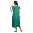 thumbnail image 4 of Moomaya WoMen's Solid Short Sleeve Nightdress For Ladies V-Neck Nightwear, 4 of 6