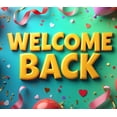 thumbnail image 5 of LUUFILx Welcome Back Banner Gradient Heart Stars Party Decoration Background Backdrop for Office Classroom Event Photography Celebration Decors, 5 of 7