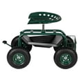 thumbnail image 2 of Zimtown Garden Cart Mobile Rolling Work Seat w/Tool Tray Green, 2 of 14