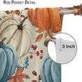 thumbnail image 5 of Fall Thanksgiving Curtains Watercolor Autumn Pumpkins Eucalyptus Leaves Decorations for Home,Farmhouse Decor Rod Pocket Drapes for Bedroom Living Room 84 in x 84 in Blackout, 5 of 6