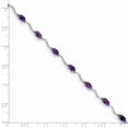 thumbnail image 3 of Diamond2Deal 925 Sterling Silver Rhodium Plated Amethyst Bracelet 7 inch for Women(L- 7inch, W- 3mm), 3 of 5