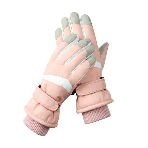 Guantes de esquí de invierno para hombres y mujeres, para exteriores, con pantalla táctil, cálidos, forrados de vellón, gruesos, impermeables y antideslizantes
