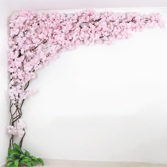 10 FT Artificial Cherry Blossom Tree Indoor, Tall Cherry Blossom Vines Tree Arch Sakura Flower Rattans Trees for Office Bedroom Party DIY Decor Wedding