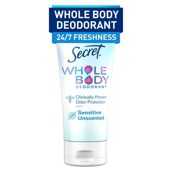 Secret Whole Body Aluminum Free Deodorant Invisible Cream Unscented