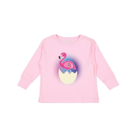 

Inktastic Easter for Girls Flamingo Egg Hatching Gift Toddler Toddler Girl Long Sleeve T-Shirt