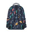 thumbnail image 3 of Alien Telescope Deep Blue Pattern Backpack for School, Cute School Bag with Adjustable Shoulder Straps and Padded Back, 15.3"x11"x7.1", 3 of 5