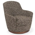 thumbnail image 6 of Sunset Trading Heathered Soft Tweed T-Cushion Fabric Swivel Chair in Black/Brown, 6 of 6