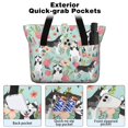 thumbnail image 2 of Tote Bag for Women - Husky and Flower Shoulder Bag - Large Utility Work Duffle Bag with Zipper Handbag for Travel, Work, Sprots, 2 of 5