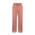 thumbnail image 6 of Inverlee Women's Linen Pants Summer Elastic High Waist Drawstring Pants Trendy Casual Baggy Straight Leg Trousers with Pockets, 6 of 6