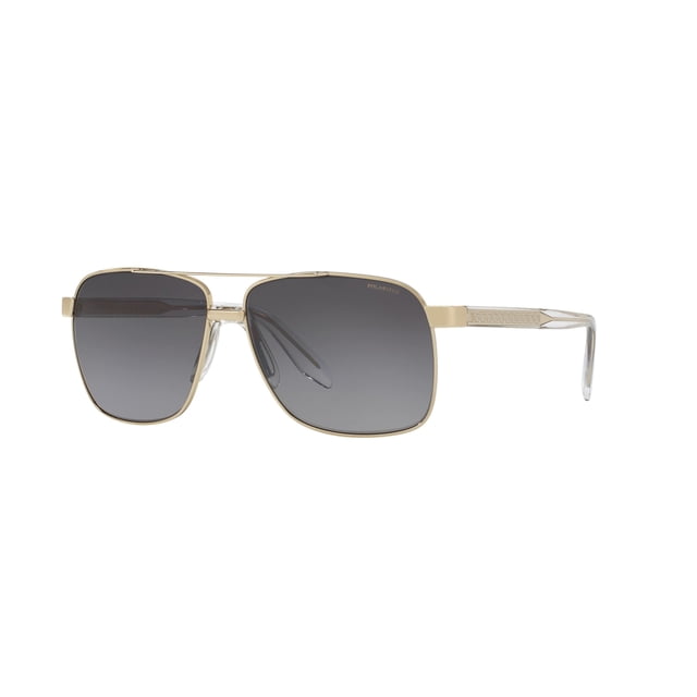 Gafas de sol Versace Man con montura dorada pálida de 59 mm y lentes de color gris claro