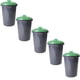 thumbnail image 1 of Bote para Basura para el Jardín RecyX 5 Pzs 50lts 51.7x81.5cm Polietileno Color Gris Tapa Verde., 1 of 2