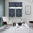 thumbnail image 5 of Ethnic Retro Kitchen Curtains Valances and Tiers Set of 3 Abstract Geometric Texture Blue Tier Curtains and Valance with Rod Pocket for Small Windows, 27.5"x36", 5 of 9