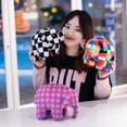 thumbnail image 5 of Children's Kawaii Anime Plush Toy Elmer the Elephant and the Bear Butter Cute Cartoon Plaid Elephant Emma Christmas Gift, 5 of 5