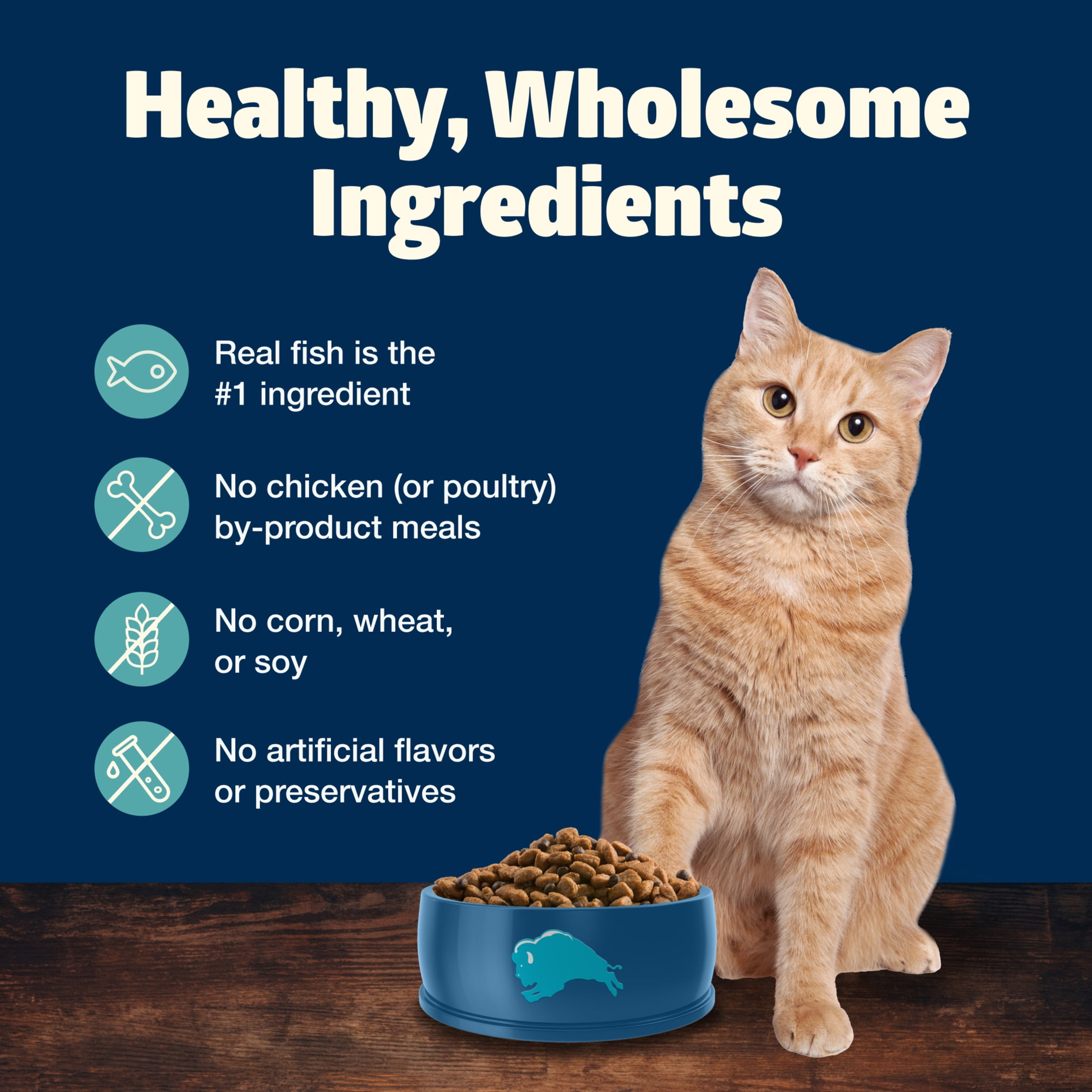Blue Buffalo Freedom Natural Grain-Free Indoor Adult Dry Cat Food, Fish Recipe, 5-lb. Bag