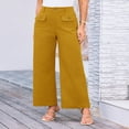 thumbnail image 4 of LYMAYTER Women Casual Trousers High Waist Wide Leg Pants for S-3XL Business Casual Long Straight Pants, 4 of 7