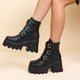 thumbnail image 1 of Botas femeninas Wmkox8yii Cuña punta redonda remaches Hebilla sa2582, 1 of 9