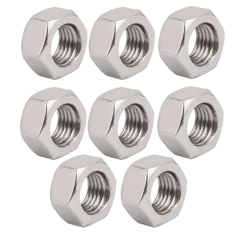 8pcs M16 x 2mm Pitch Metric Thread 201 Stainless Steel Left Hand Hex