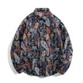 thumbnail image 1 of Blusa y camisa de manga larga con cuello vuelto para hombre, estilo informal, a cuadros, con bolsillos y botones, de licra, 1 of 9