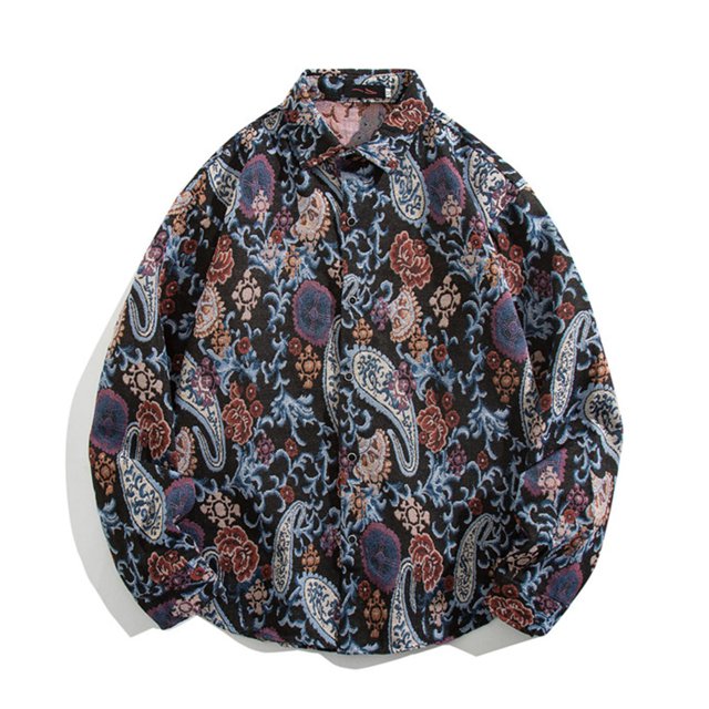 Blusa y camisa de manga larga con cuello vuelto para hombre, estilo informal, a cuadros, con bolsillos y botones, de licra
