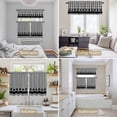 thumbnail image 6 of Gray Black Plaid Kitchen Curtains Sets for Windows 36 Inch Length, Vintage Star Greyish Buffalo Lattice Rod Pocket Window Treatments Tier Curtains and Valances Set for Bedroom/Bathroom, 6 of 8