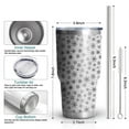 thumbnail image 6 of 30oz Black and White Christmas Snowflake Pattern Tumblers Stainless Steel Tumbler with Lid and Straw,Vacuum Insulated Double Wall Travel Tumbler Cups Mug with Cleaning Brush for Coffee,Tea, 6 of 7
