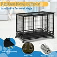 thumbnail image 3 of 48 Inch Large Dog Crate Dog Kennel Indoor Outdoor Big Dog Cage Dog Crates for Large Medium Small Dogs Heavy Duty Dog Crate Metal Indestructible XXL XL Dog Crate Pet Cage with Wheels Tray Double Door, 3 of 5