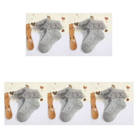 

5pcs Cute Baby Infant Lace Sock Girls Tiny Newborn Spanish Knitted Cotton Blend Ankle Socks