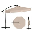 thumbnail image 1 of Gymax Parasol Suspendu Déporté de 10 Pi pour Patio avec Réglage d'Inclinaison Facile Beige, 1 of 10