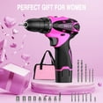 thumbnail image 6 of Pink 12V Cordless Drill Kit for Women, Lightweight Electric Screwdriver with Battery, Charger, LED Light for Home Repair, DIY Projects and Gifts, 6 of 9