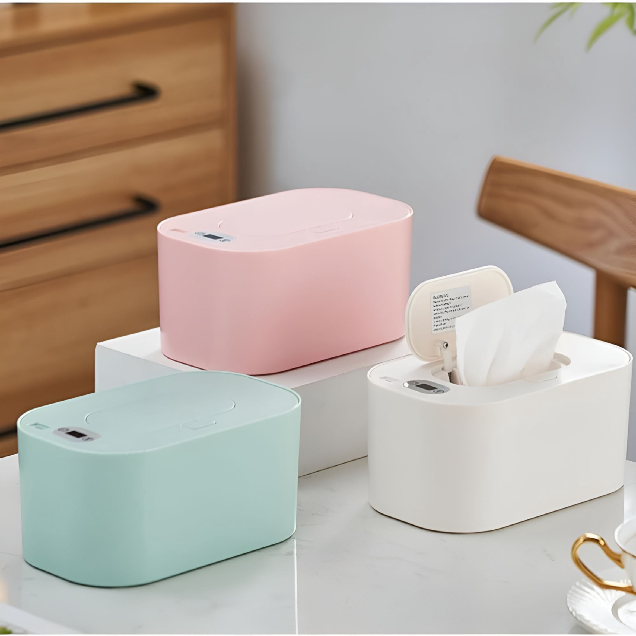 HIBIBUD 2026 New Portable Wipe Warmer Dispenser with Led Display-Usb Powered,Adjustable Temperature Control,Even Heating,Large Capacity for Home,Car&Travel(White)