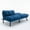 Navy Blue, variant on Triple Tree Velvet Adjustable Armrests Convertible Sofa, Navy Blue