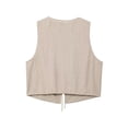 thumbnail image 5 of HH TRAF Top de verano para mujer, sin mangas, con lazo y cordones, con textura decorada, escote en V, hombros descubiertos, ropa de calle, tops para mujer, 5 of 5
