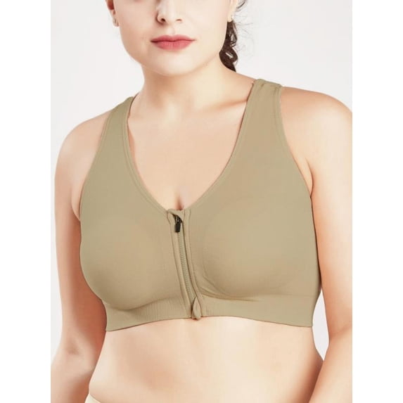 Amazingfashion Women's Active Bras - Front Zipper Sports Breathable Sports Top High Support Fitness Gym Yoga Active Underwear