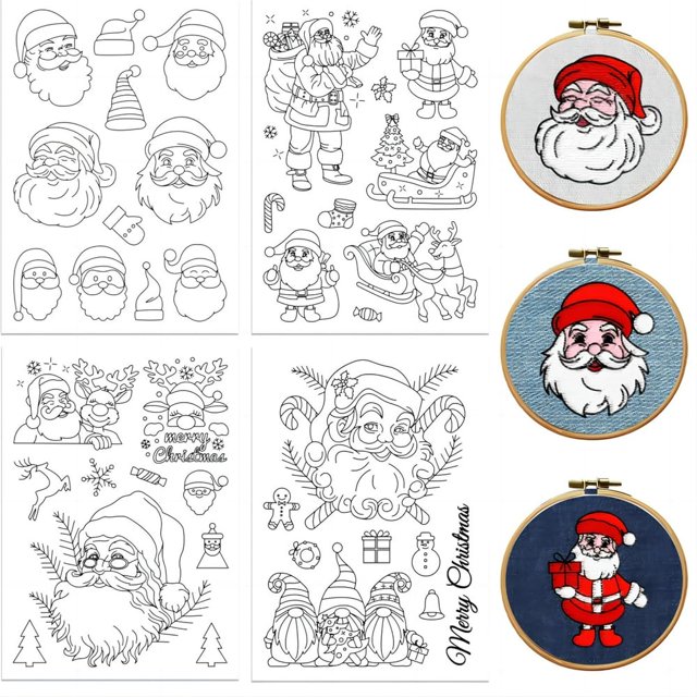 HLONK 4 Sheets 16Pcs Wedding Dress Water Soluble Hand Sewing Stabilizers for Fabric 11.6x8.2 Inch Embroidery Stitch Practice Embroidery Patterns Transfers for Embroidery Beginners Lovers