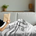 thumbnail image 3 of Eat Dessert First Soft Flannel Fleece Throw Blanket, Simplistic Design Life is Short Eat Dessert First Words Print, Cozy Plush for Indoor and Outdoor Use, 50" x 60", Charcoal Grey White, by Ambesonne, 3 of 5