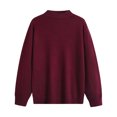 thumbnail image 4 of Zylanna Men Mock Neck Sweater, Soft Solid Color Long Sleeve Warm Pullover Knit Jumper for Daily Wear Wine, 4 of 8