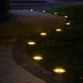 thumbnail image 6 of PLINVON 8 LED Solar Disk Ground Lights - IP65 Waterproof Warm Landscape Lighting for Lawn, In-ground Pathway, Patio & Driveway Decor, 4 PACK, 6 of 11