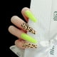 thumbnail image 2 of 24 uñas postizas extra largas con estampado de leopardo para mujeres, 2 of 5