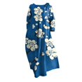 thumbnail image 4 of Baqcunre Long Sleeve Dress for Women Women's Loose Round Neck Fashion Senior Long Sleeve Printed V Neck Dress Dresses for Women 2024 Summer Dresses for Women 2024 Womens Dresses Blue L(Hot), 4 of 4