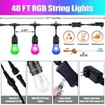 thumbnail image 2 of YI Lighting - 48ft Outdoor String Lights with 15pcs S14 RGBW Music-Synced Color Changing Bulbs Remote Control for Patio Yard Garden Party, 2 of 8