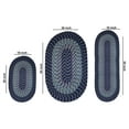 Better Trends Alpine 100 Polypropylene 3 Piece Braided Rug Set Navy