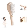 thumbnail image 1 of Peine masajeador para el cuero cabelludo con cerdas retráctiles autolimpiables, cepillo desenredante antiestático para cabello húmedo y seco (blanco, 1 unidad), 1 of 5
