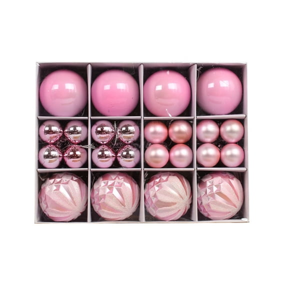 Black Friday Deals 2022 TIMIFIS Pink Christmas Balls 40pcs Christmas Tree Decoration Ornaments for Xmas Tree Halloween Wreath Garland Decor Ornaments