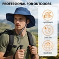 thumbnail image 5 of OZERO UPF 50+ Sun Hats for Women Men - Wide Brim Summer Mesh Hat UV Protection Packable Boonie Bucket Fishing Camping Safari Beach Hats for Ladies Hiking, 5 of 7