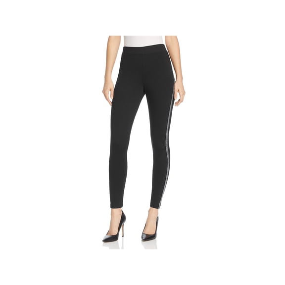 Hue Womens Tuxedo Ponte Leggings Black XS