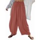 thumbnail image 3 of Pantalones Palazzo Harem Informales Holgados con Cordón para Mujer, para Verano, Playa, Viajes, Vacaciones, con Bolsillos. Naranja Rojo M, 3 of 6