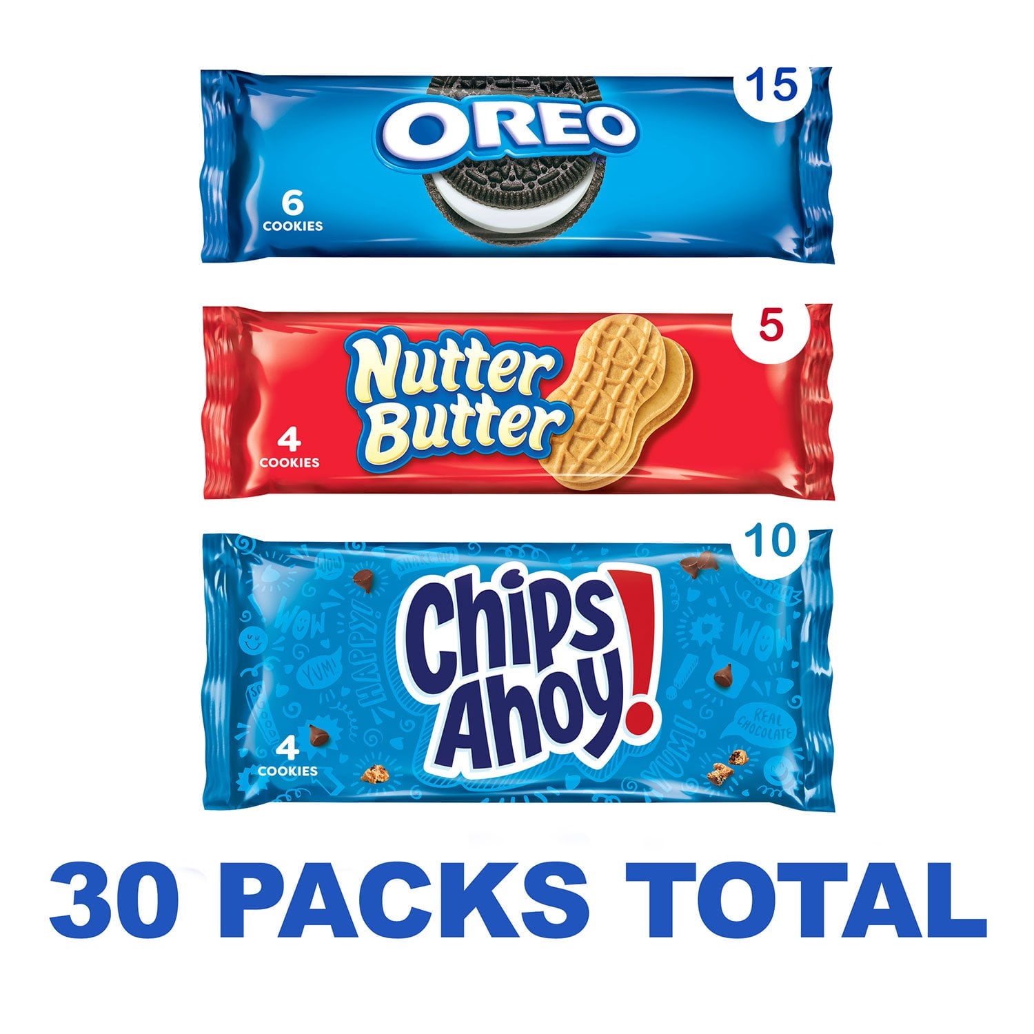 Nabisco Cookie Variety Pack, 30 Count With White Bowl By OMA