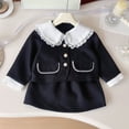 thumbnail image 2 of Tisuna Fall Outfit Set For Kids Girls Elegant Long Sleeve Crew Neck Pearl Detail Tops And Skirt Outfits Children'S 2 Pieces Casual Wear Clothes Set Size 3-4 Years, 2 of 9