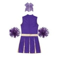 thumbnail image 5 of iixpin Cheer Leader Costume for Girls Sports Dress Outfit 6-16 Years Cheerleading Uniform Performance Dancewear B Purple 6, 5 of 6